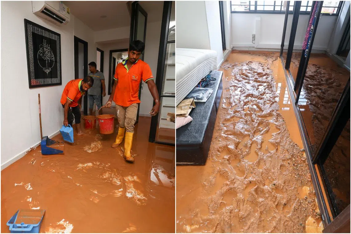 PUB said it was alerted to a pipe leak at Yishun Avenue 6 which left a ground floor unit “flooded with silty water” at about 1.20pm.