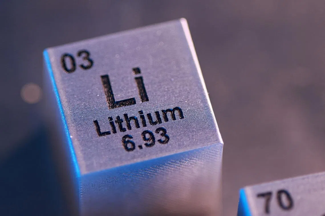 A block with the symbol, atomic number and mass number of Lithium (Li) element, in this illustration taken January 21, 2026. REUTERS/Dado Ruvic/Illustration