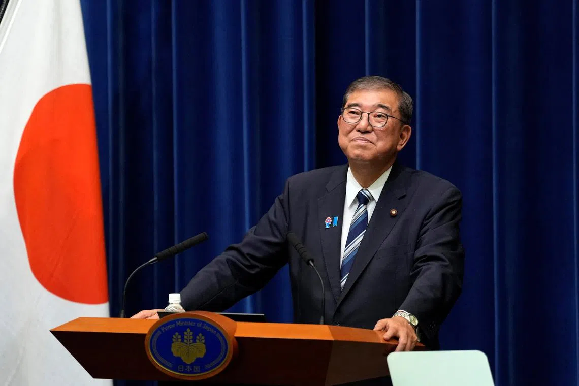Japan PM Shigeru Ishiba announced his resignation at a press conference in Tokyo on Sept 7.
