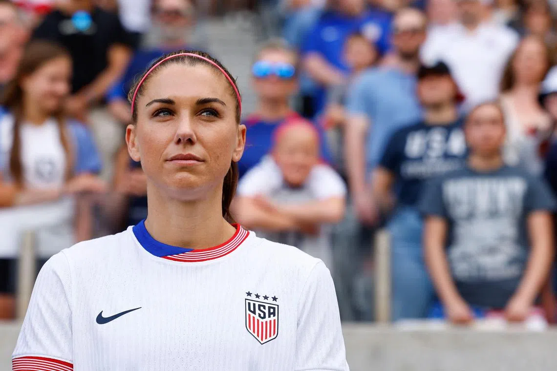 Alex Morgan, who has scored 123 goals in 224 appearances for the US national side, voiced disappointment after not being named for new coach Emma Hayes' 18-player squad.