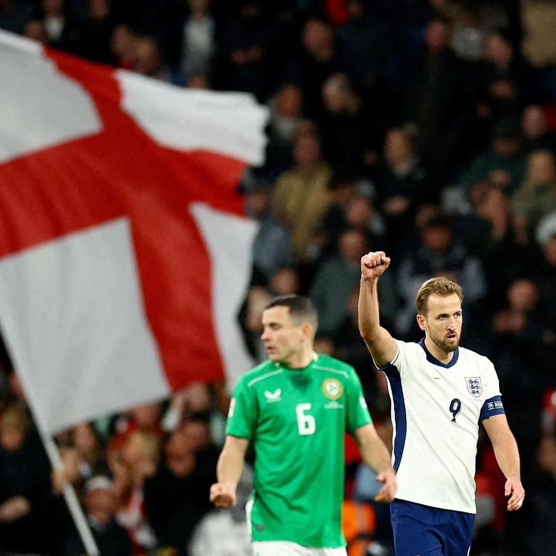 FILE PHOTO: Soccer Football - Nations League - Group Stage - England v Republic of Ireland - Wembley Stadium, London, Britain - November 17, 2024 England's Harry Kane celebrates scoring their first goal Action Images via Reuters/Andrew Boyers/File Photo
