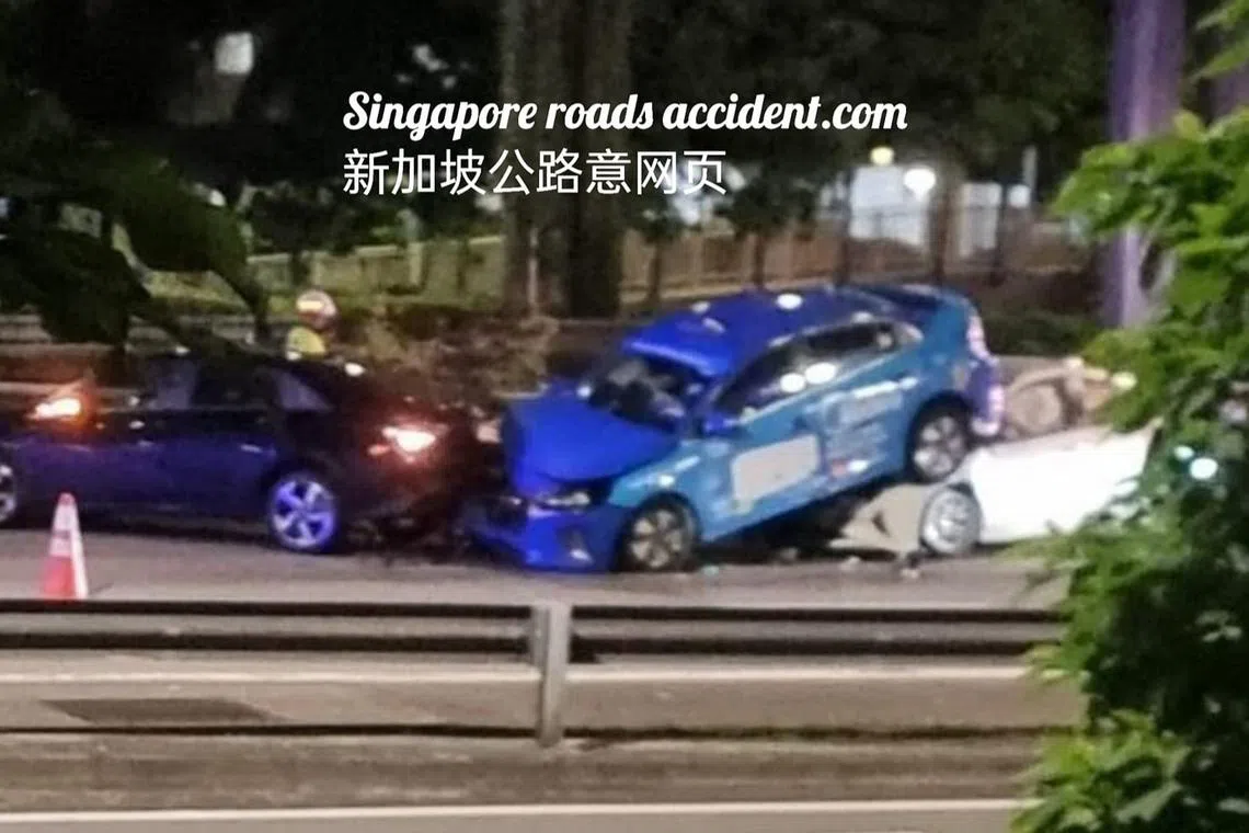 A 54-year-old male car driver, a 63-year-old male taxi driver and his 40-year-old male passenger were conscious when they were taken to the hospital, said the police.