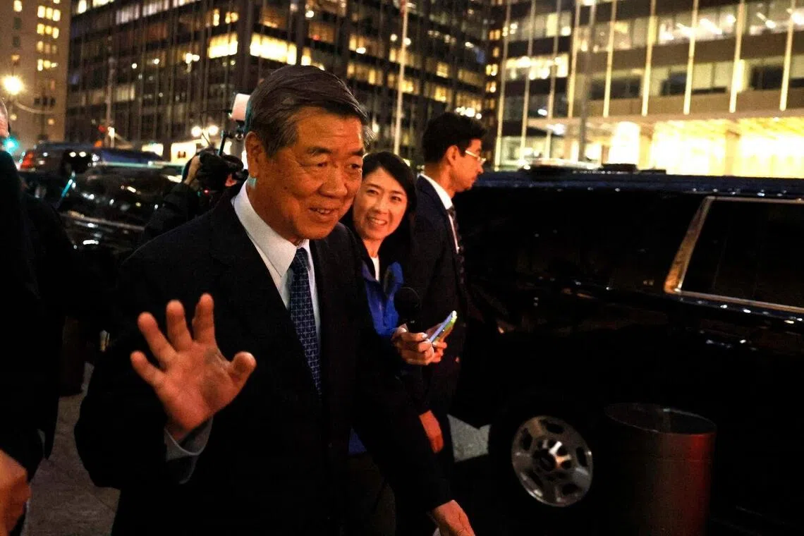 China’s Vice-Premier He Lifeng exiting the JPMorgan Chase global headquarters  in New York on Sept 20.