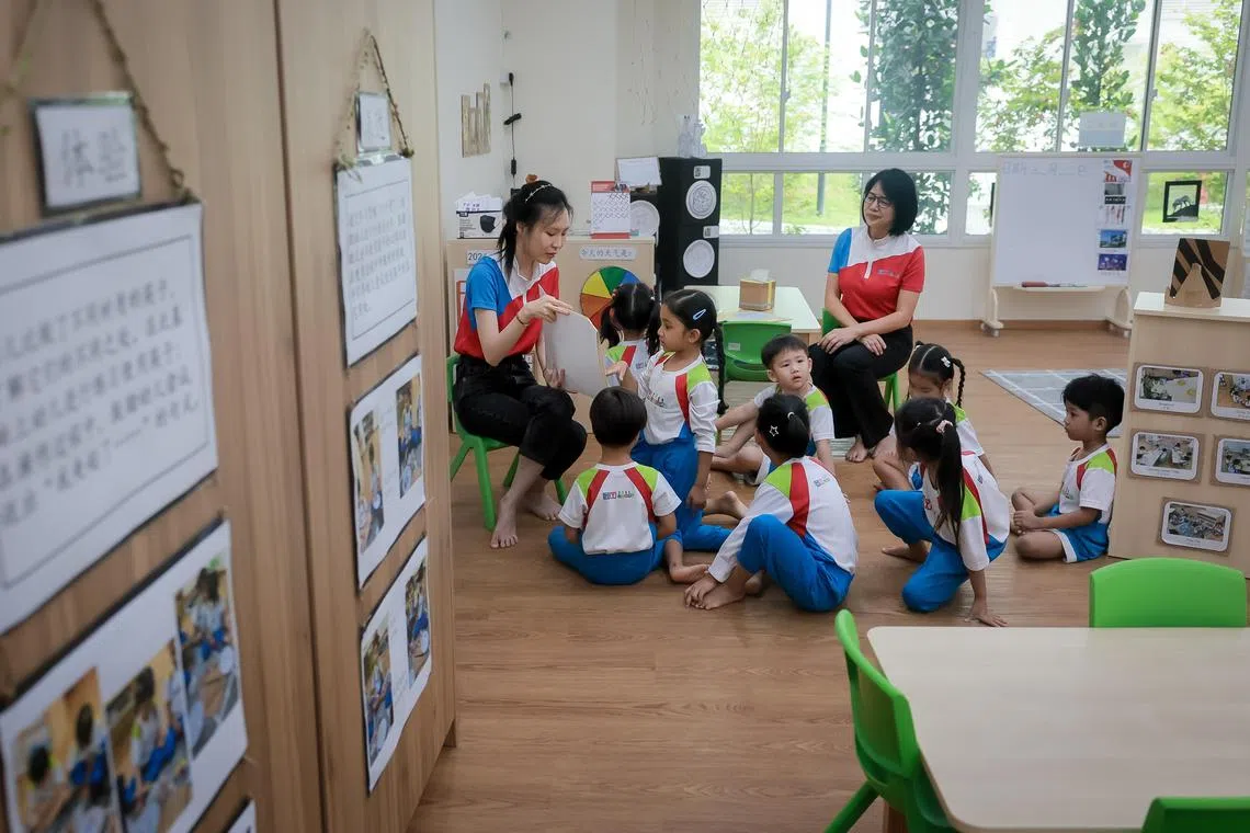 PIXGENERIC 

M.Y World @ Dawson early childhood educators reading and interacting with children at the school on Aug 29, 2024. 

preschool pre-school kindergarten nursery