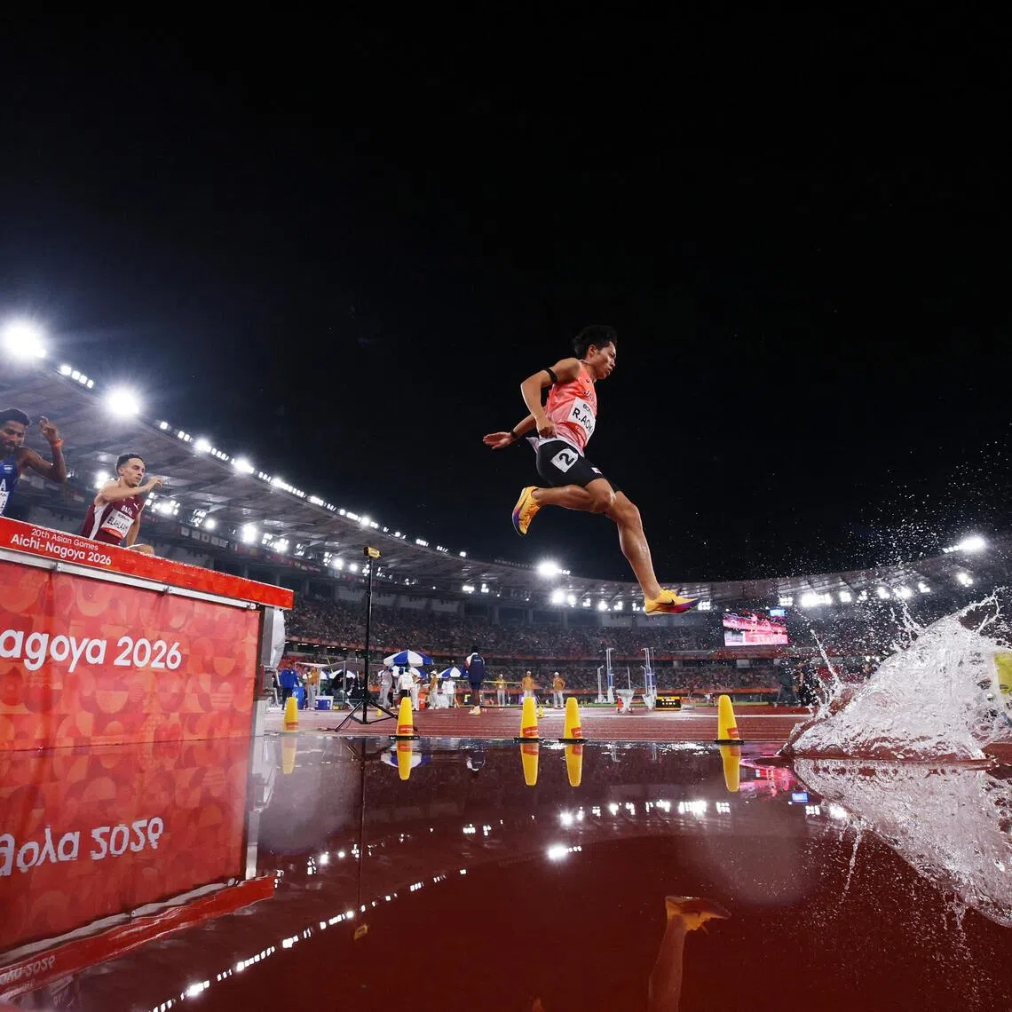 Japan’s Ryoma Aoki in action during the men’s 3000m steeplechase final at the Asian Games.