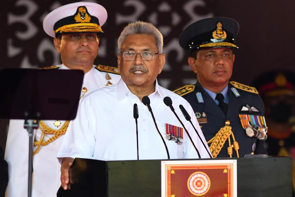 The judges ruled that former president Gotabaya Rajapaksa (centre) did not follow due process when he ordered the release of his close associate.