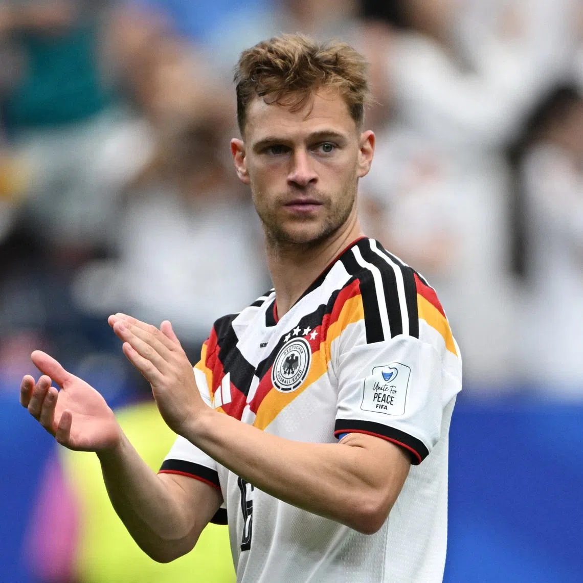 Soccer Football - FIFA World Cup 2026 - Group E - Germany v Curacao - Houston Stadium, Houston, Texas, U.S. - June 14, 2026 Germany's Joshua Kimmich applauds fans after the match REUTERS/Annegret Hilse