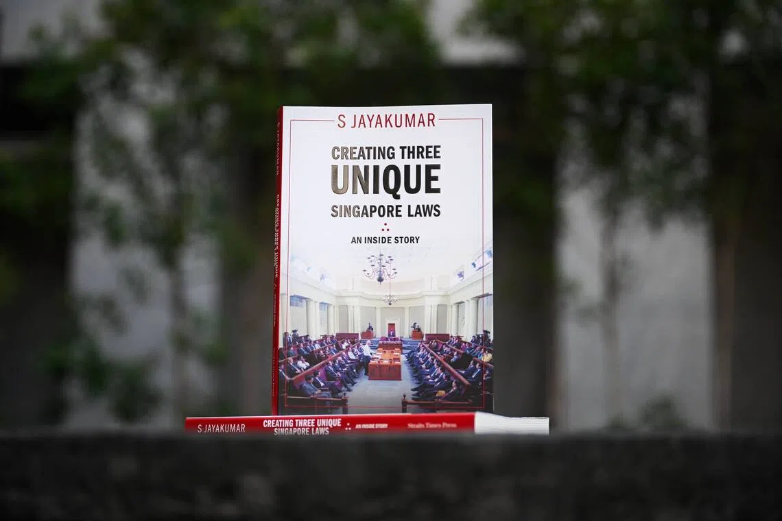 Professor S Jayakumar’s latest book – Creating Three Unique Singapore Laws: An Inside Story – launched at the Ministry of Foreign Affairs on Aug 12.