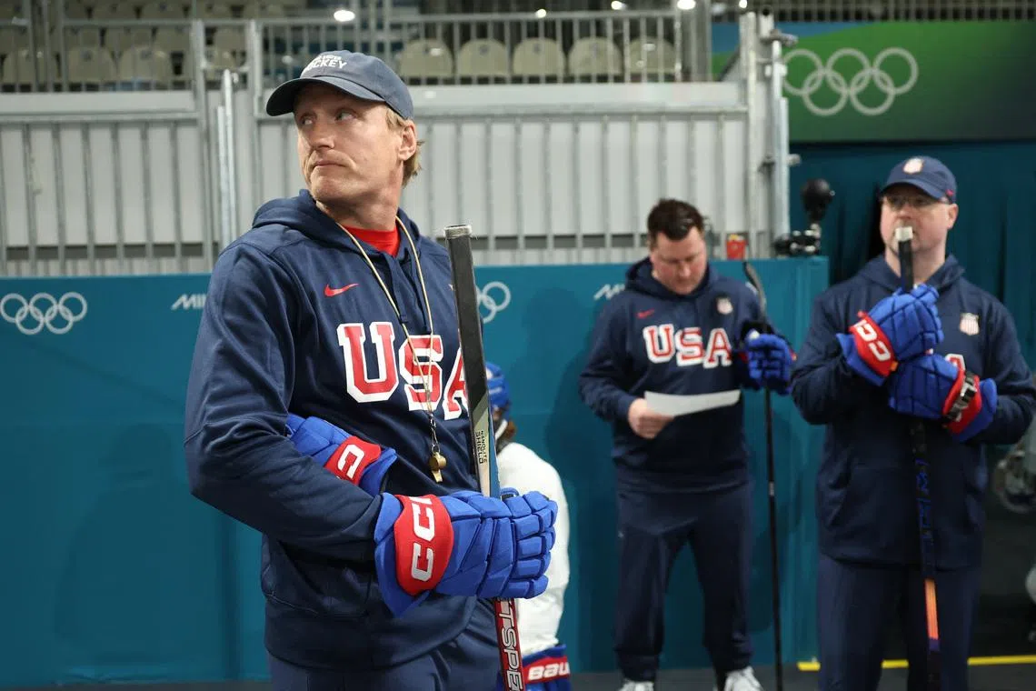 Milano Cortina 2026 Olympics - Ice Hockey - United States Women's Training  - Milano Rho Ice Hockey Arena, Milan, Italy - February 04, 2026. Coach John Wroblewski during training REUTERS/Mike Segar