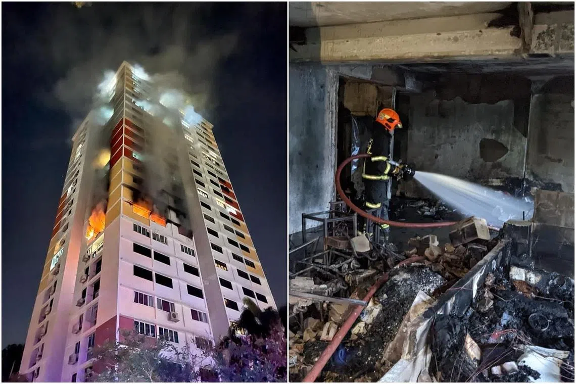 Chia Gek Yong set his mattress ablaze after claiming to see bedbugs, and the fire spread, at Block 39 Telok Blangah Rise.