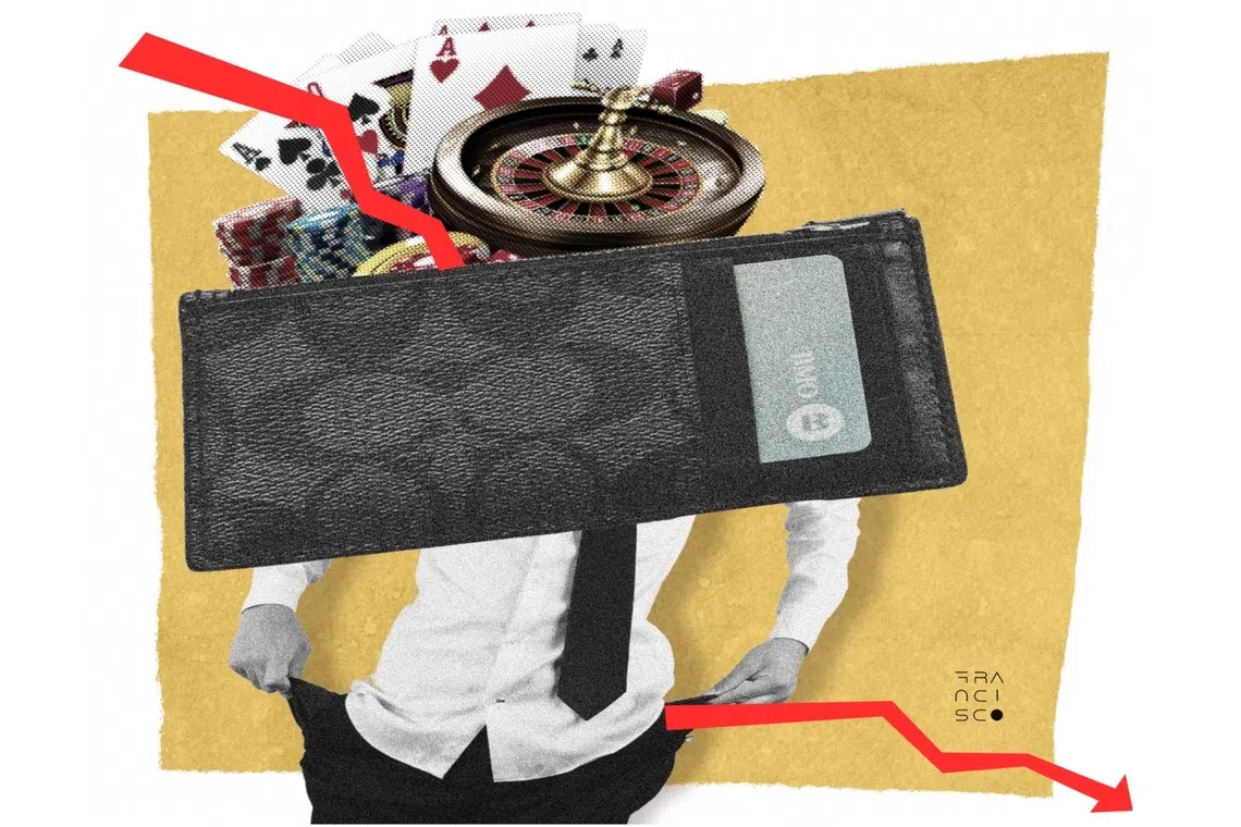 It is hard not to be mired in debt if you gamble away more than what you earn.