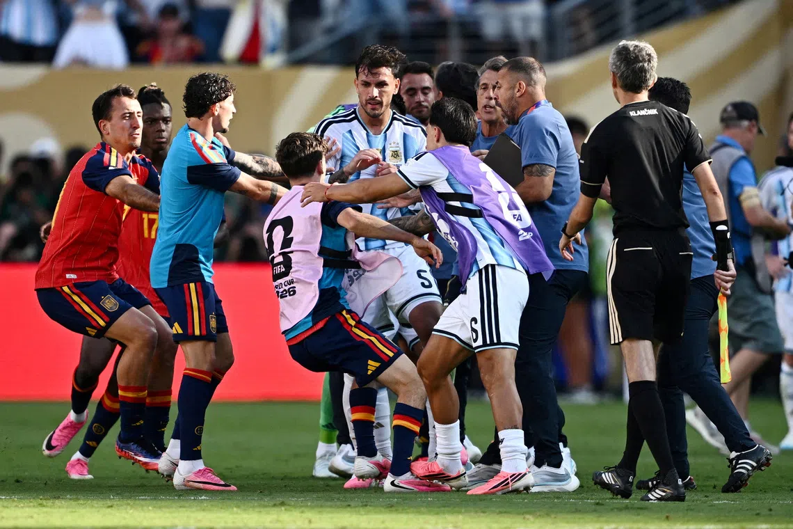 Argentina’s Leandro Paredes received a 10-match suspension, while teammate Nahuel Molina was suspended for seven games.