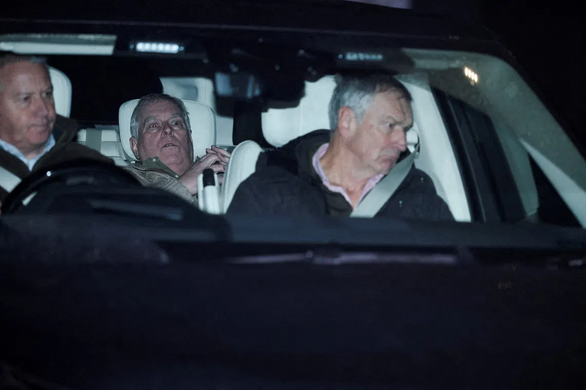 Andrew Mountbatten-Windsor leaving police custody after his arrest in February 2026.