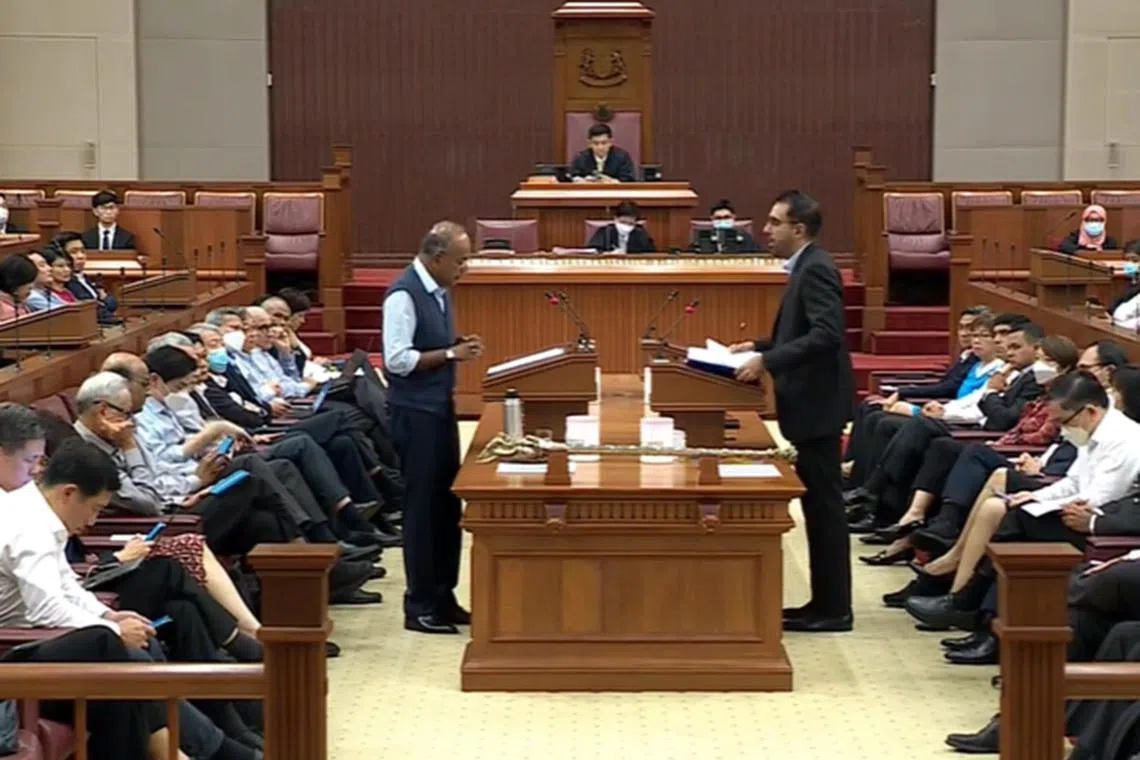 Law and Home Affairs Minister K. Shanmugam said the Workers' Party did not want to take a stand on the repeal of S377A. Leader of the Opposition Pritam Singh disagreed.