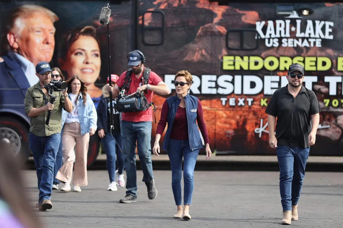 Former news anchor Kari Lake ran for governor in 2022 and senator in 2024, losing both tiimes.