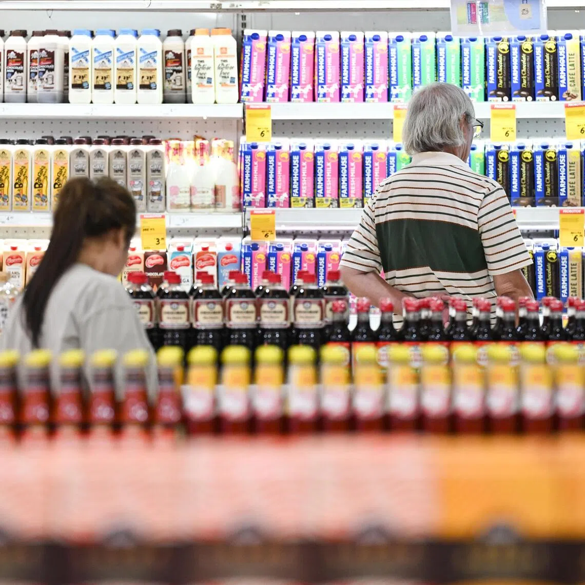 Pixgeneric / Generic photograph of dairy and milk products for sale at Giant Tampines Hypermarket on Aug 19, 2025. Can be used for stories on budget, inflation, food security, agriculture, farming, supermarket, local, demand and supply, food resilience, retail, Cold Storage Singapore, import, consumer, produce, product, price, business, and money.