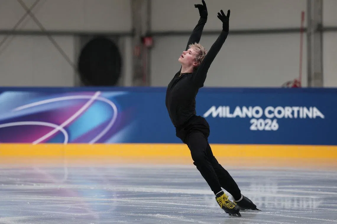 Milano Cortina 2026 Olympics - Figure Skating Training - Milano Ice Skating Arena, Milan, Italy - February 04, 2026. Ilia Malinin of United States during training REUTERS/Amanda Perobelli