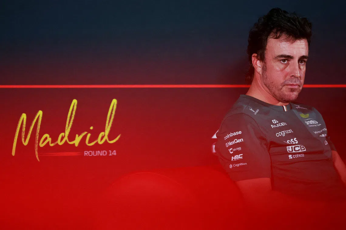 Formula One F1 - Spanish Grand Prix - Madring, Madrid, Spain - September 10, 2026 Aston Martin's Fernando Alonso during a press conference REUTERS/Violeta Santos Moura