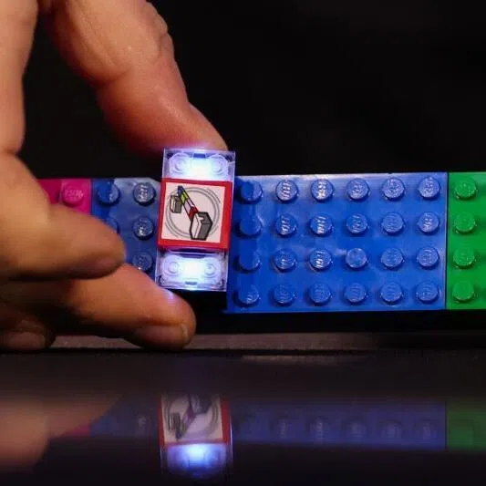 The Lego Smart Brick being introduced ahead of the Consumer Electronics Show in Las Vegas in January. 