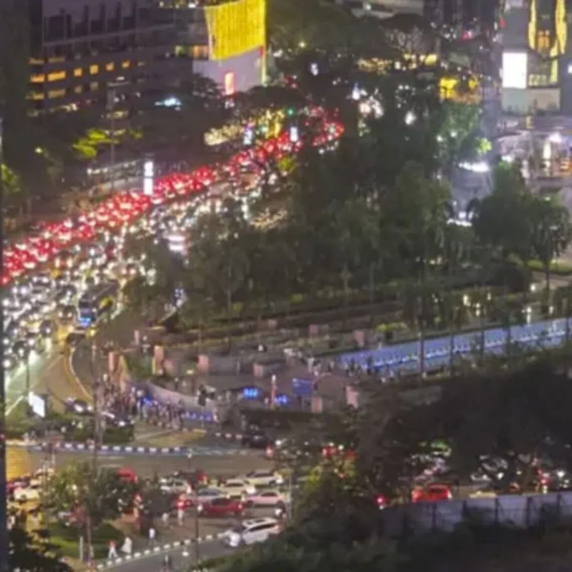 Major roads around the Kuala Lumpur City Centre came to a standstill from as early as 5pm.