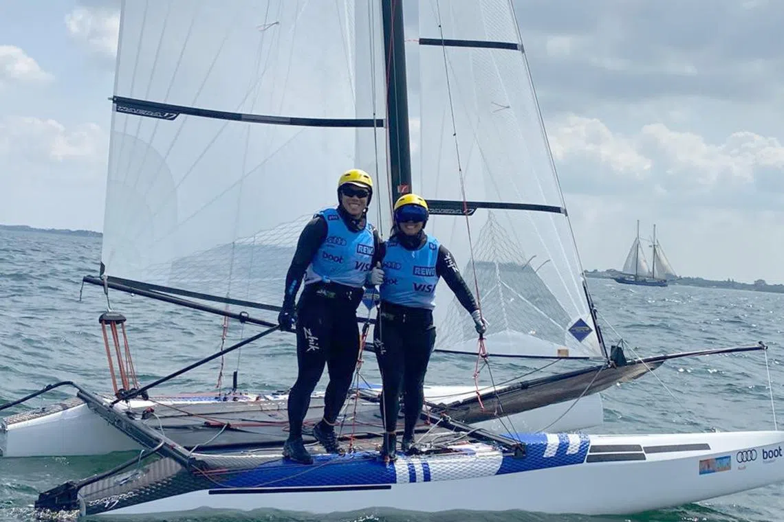 Justin Liu and Denise Lim are hoping to qualify for the Paris Olympics this year. 