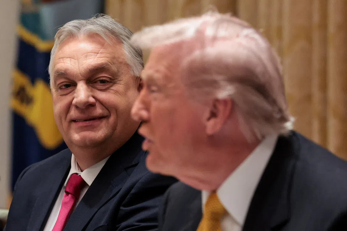 Hungary's Prime Minister Viktor Orban attends a bilateral lunch hosted by U.S. President Donald Trump, at the White House in Washington, D.C., U.S., November 7, 2025. REUTERS/Jonathan Ernst