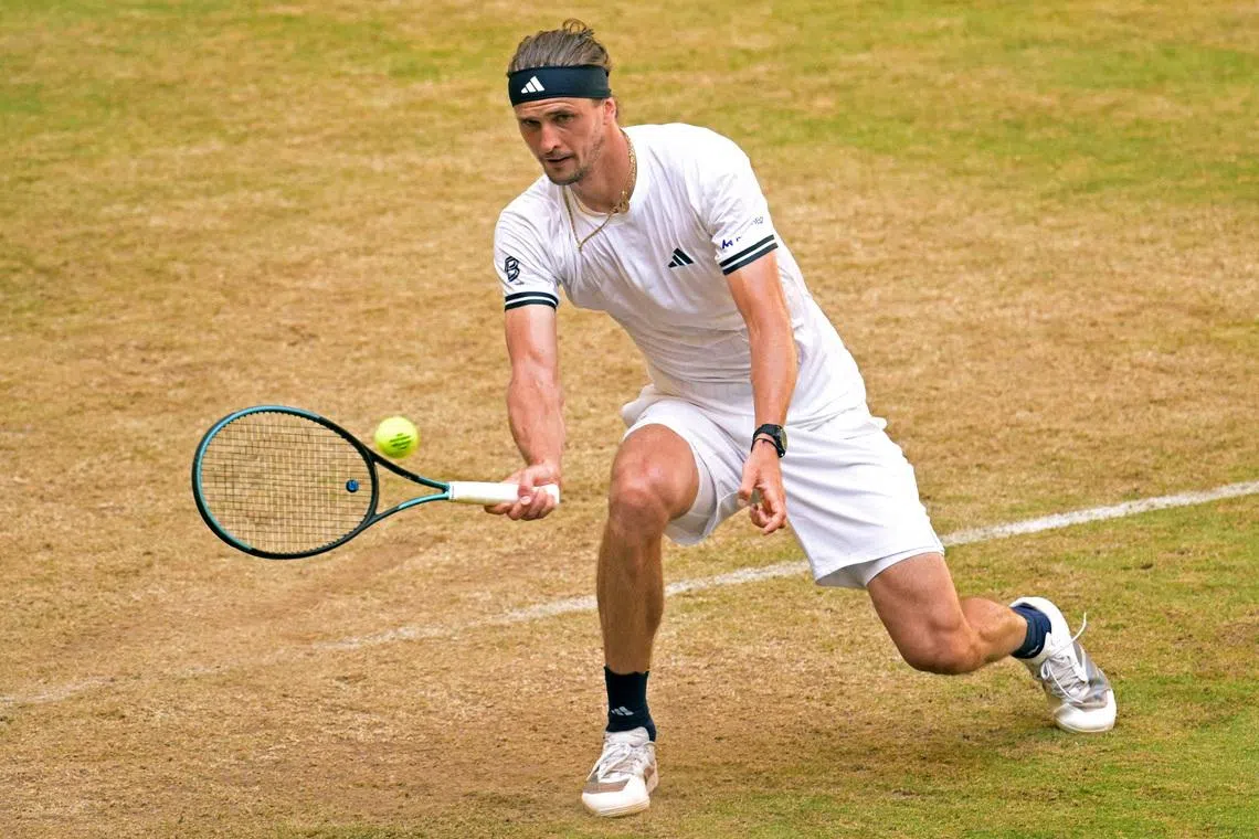 FILE PHOTO: Tennis - ATP 500 - Halle Open - OWL Arena, Halle, Germany - June 19, 2026 Germany's Alexander Zverev in action during his quarter final match against Belgium's Raphael Collignon REUTERS/Fabian Bimmer/File Photo