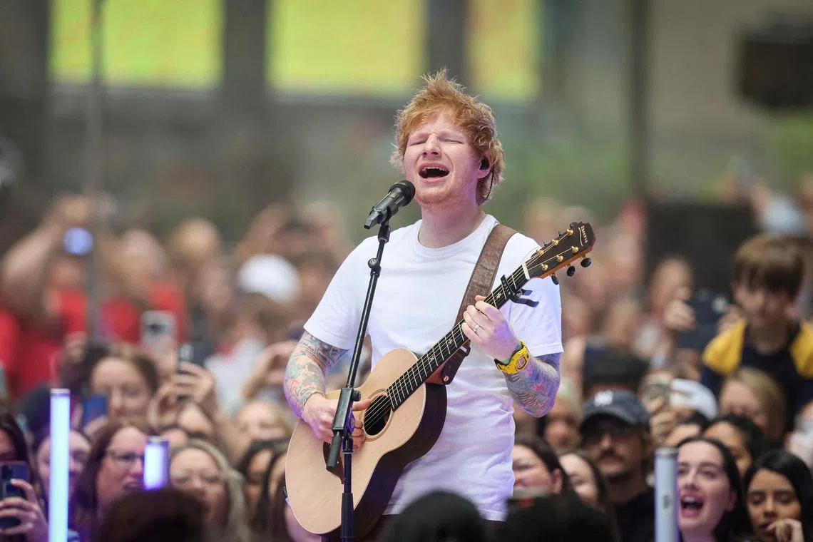 FILE PHOTO: Singer Ed Sheeran performs on NBC's "Today" show at Rockefeller Center in New York, U.S., June 6, 2023.  REUTERS/Brendan McDermid/File Photo