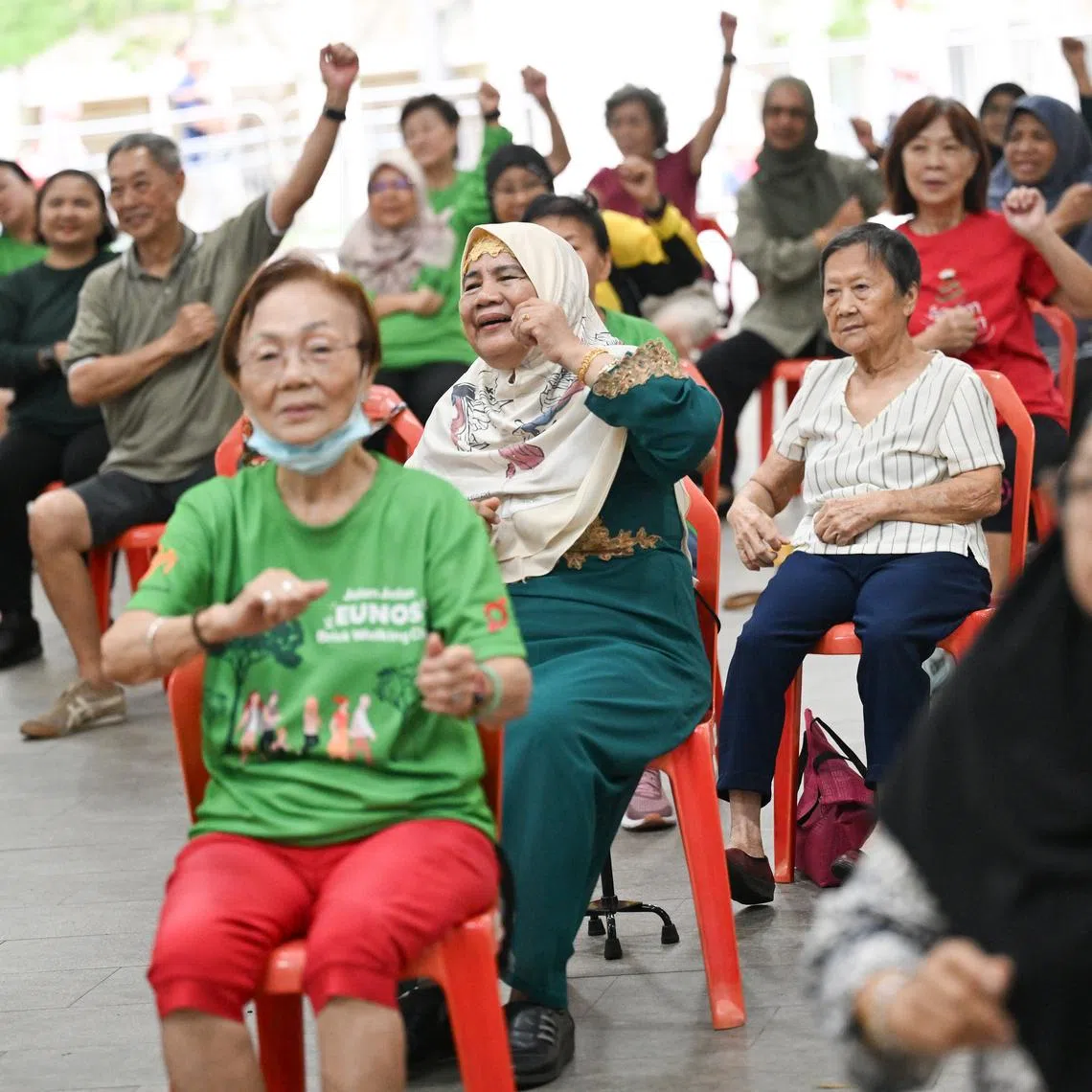 Chair Zumba is among the seven new programmes launched over the last three years in Eunos to support seniors.