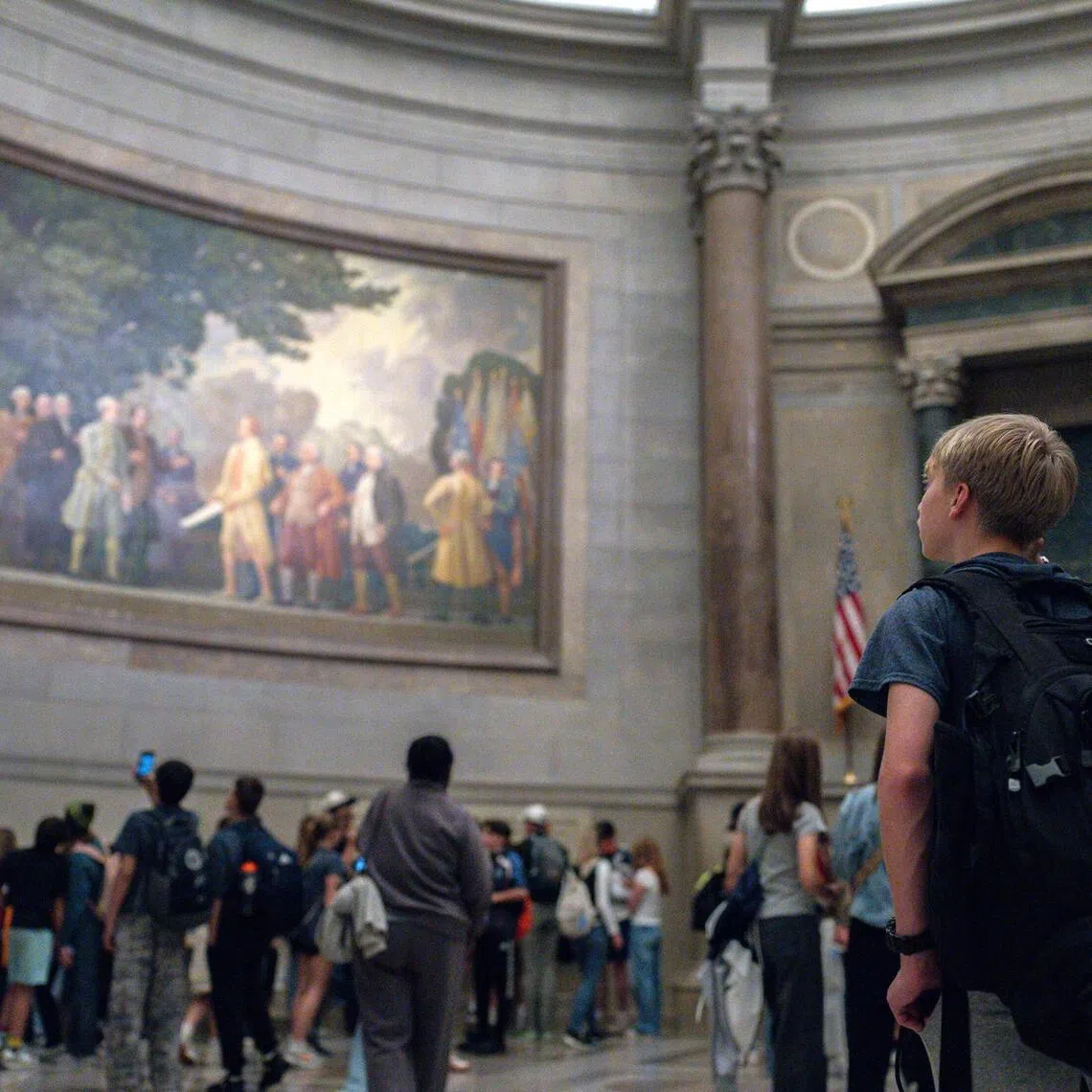 Visitors in the Rotunda at the Capitol in Washington. The National Archives has added the Emancipation Proclamation and the 19th Amendment to the grand central rotunda of its headquarters in Washington, the first additions to its permanent display of founding documents in nearly 75 years. 