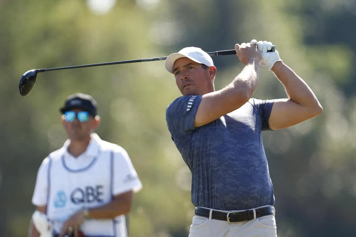 Scott Stallings of the United States hits from the 3rd tee during round two of the QBE Shootout at Tiburon Golf Club on Dec 10, 2022 in Naples, Florida. 