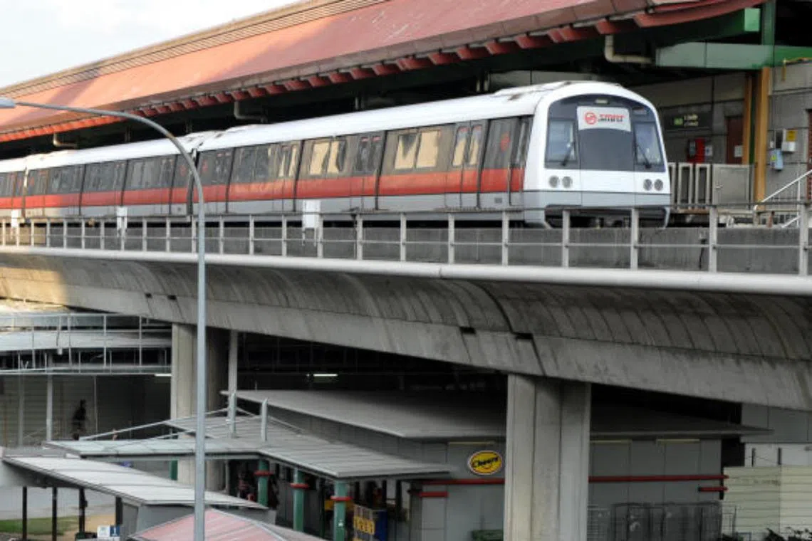 File photo of a train at Lakeside station. A power failure caused a signalling fault between Joo Koon and Boon Lay stations at about 11.20am.