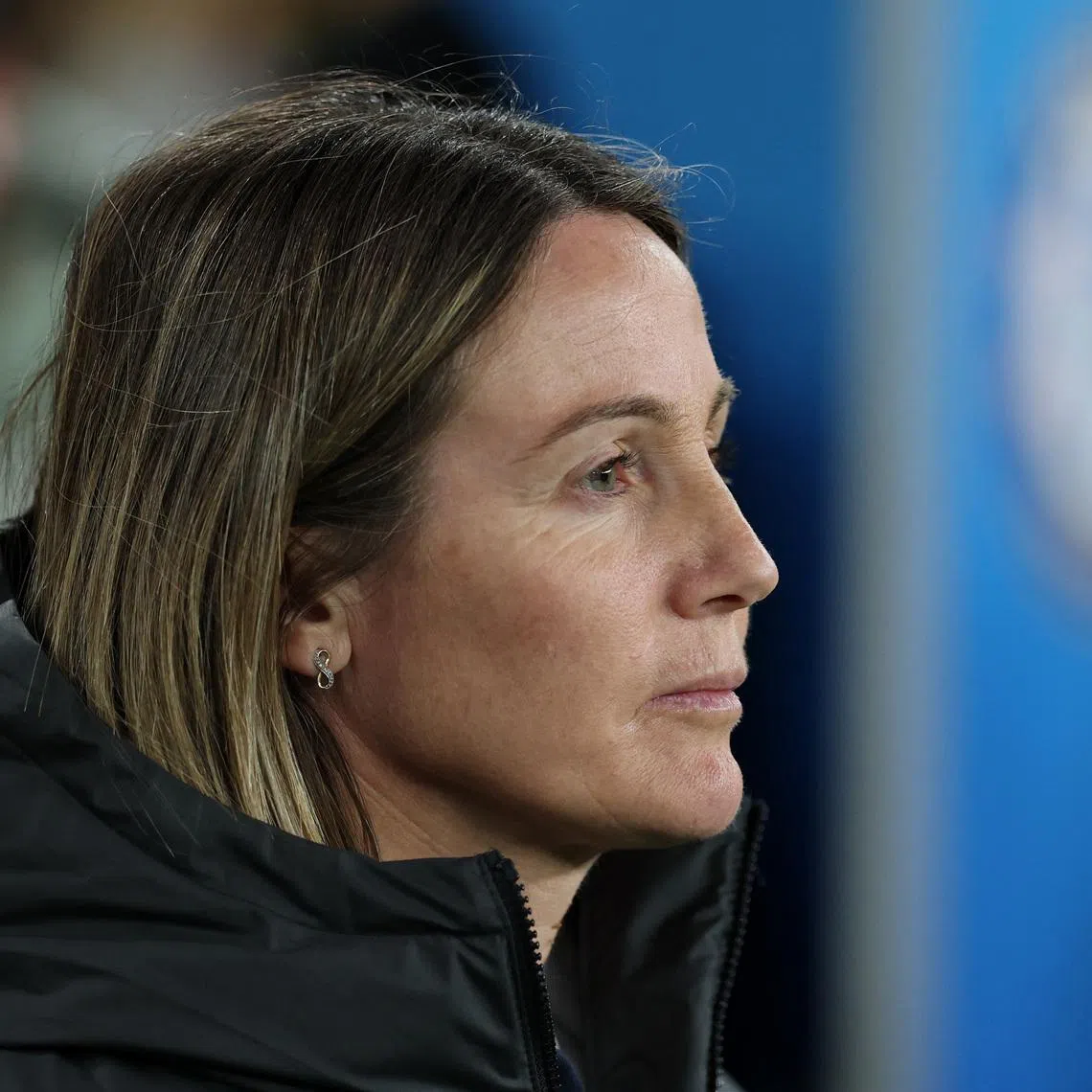 FILE PHOTO: Soccer Football - UEFA Women's Champions League - Quarter Finals - First Leg - Arsenal v Chelsea - Emirates Stadium, London, Britain - March 24, 2026 Chelsea manager Sonia Bompastor before the match Action Images via Reuters/Paul Childs/ File Photo
