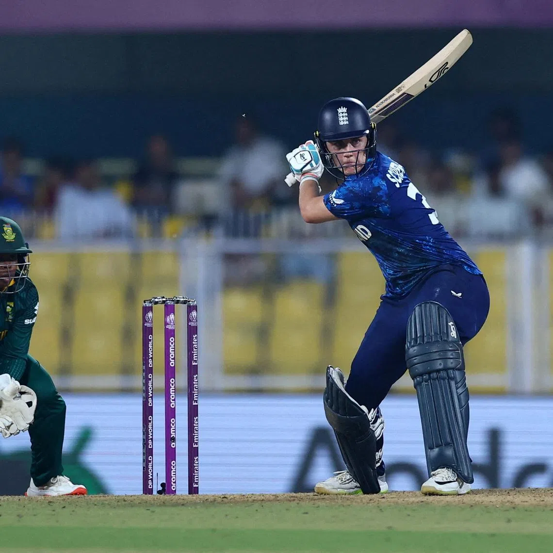 FILE PHOTO: Cricket - ICC Women's World Cup - Semi Final - England v South Africa - Barsapara Cricket Stadium, Guwahati, India - October 29, 2025 England's Nat Sciver-Brunt in action REUTERS/Anushree Fadnavis/File Photo