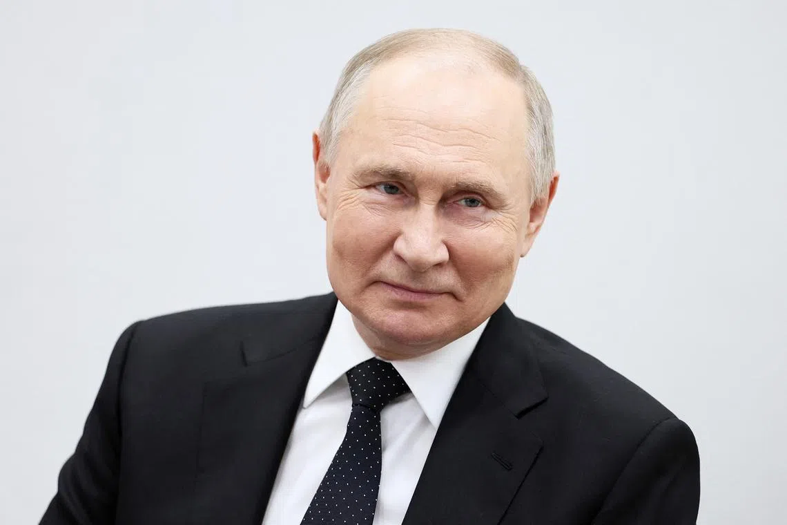 Russian President Vladimir Putin attends a meeting with Kyrgyz President Sadyr Japarov in Kazan, Russia February 21, 2024. Sputnik/Sergei Bobylev/Pool via REUTERS/ File Photo