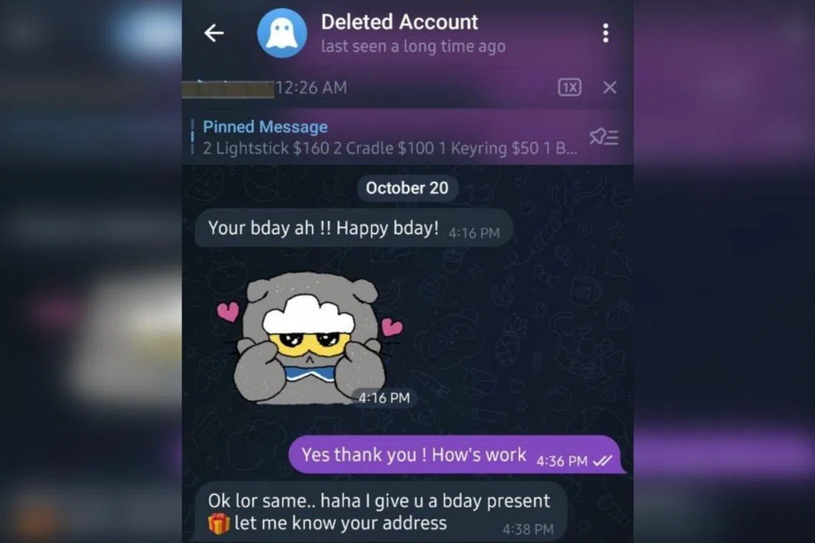 Mr Chew Yi Jian said the purported seller sent a G-Dragon folding fan worth $15 for his birthday, but has not delivered any of his orders for more than $1,000 worth of K-pop merchandise goods he has paid.