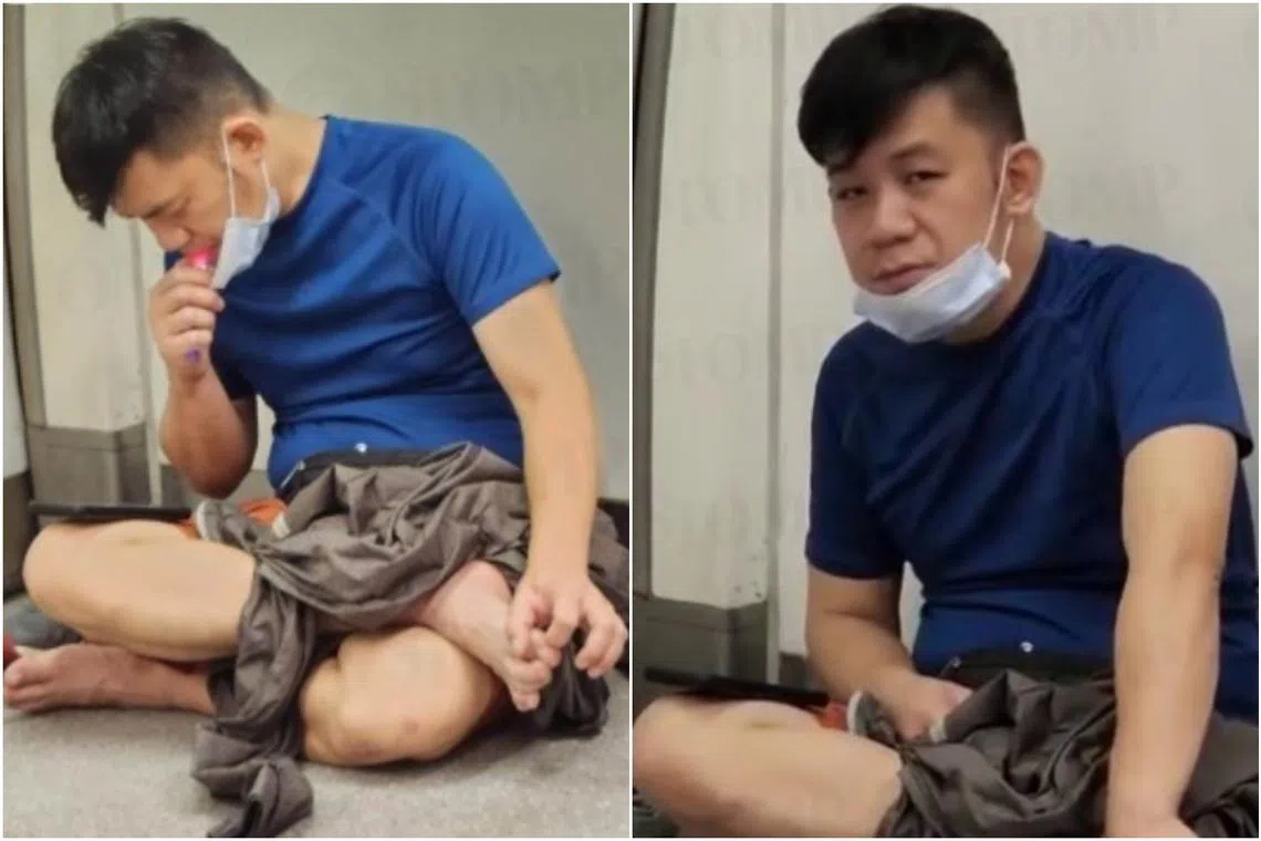 The man was filmed vaping in an East-West Line train travelling towards Pasir Ris.