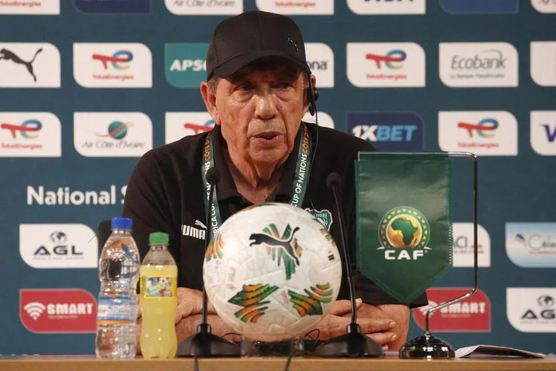 FILE PHOTO: Soccer Football - Africa Cup of Nations - Ivory Coast Press Conference - Abidjan, Ivory Coast - January 12, 2024  Ivory Coast coach Jean-Louis Gasset during the press conference REUTERS/Luc Gnago/File Photo