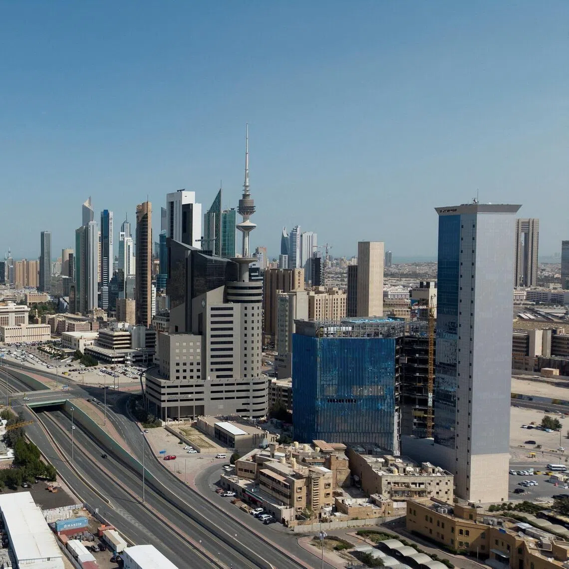 A drone view shows Kuwait City, in the aftermath of strikes by Israel and the US on Iran, in Kuwait, on Feb 28.