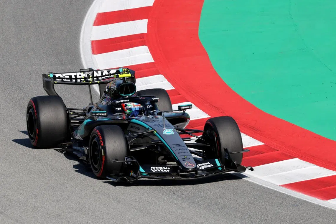Formula One F1 - Barcelona-Catalunya Grand Prix - Circuit de Barcelona-Catalunya, Barcelona, Spain - June 12, 2026 Mercedes' Andrea Kimi Antonelli during practice REUTERS/Nacho Doce