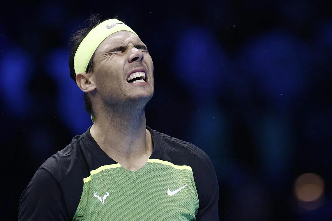 Rafael Nadal fell to Felix Auger-Aliassime on Thursday at the ATP Finals. 