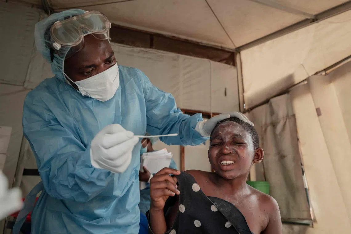 A patient is tested for mpox in Congo, the epicentre of an epidemic that has been declared a global health emergency.