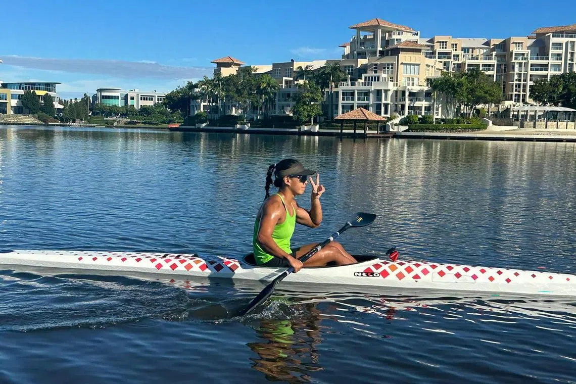 Stephenie Chen training on the Gold Coast in Australia ahead of the Olympic qualifiers in April.