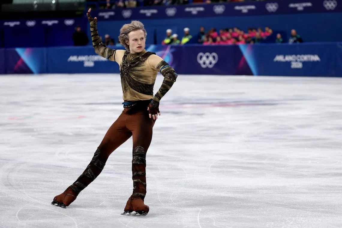 Milano Cortina 2026 Olympics - Figure Skating - Team Event - Men Single Skating - Short Program - Milano Ice Skating Arena, Milan, Italy - February 07, 2026. Ilia Malinin of United States performs during the the men's short program REUTERS/Amanda Perobelli