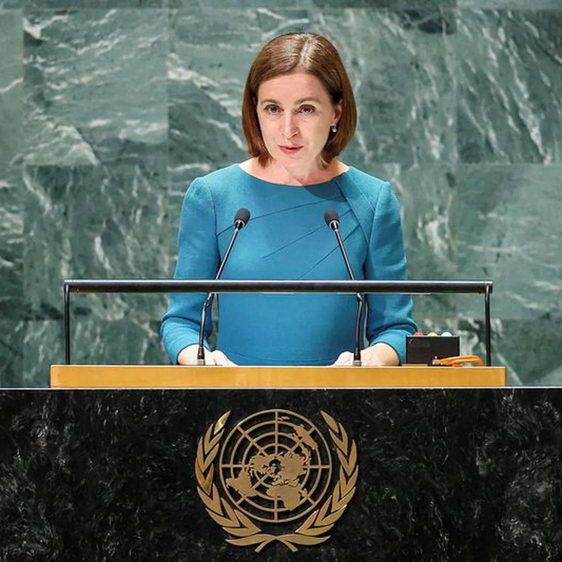FILE PHOTO: Moldova's President Maia Sandu addresses the 78th Session of the U.N. General Assembly in New York City, U.S., September 20, 2023. REUTERS/Eduardo Munoz/File Photo