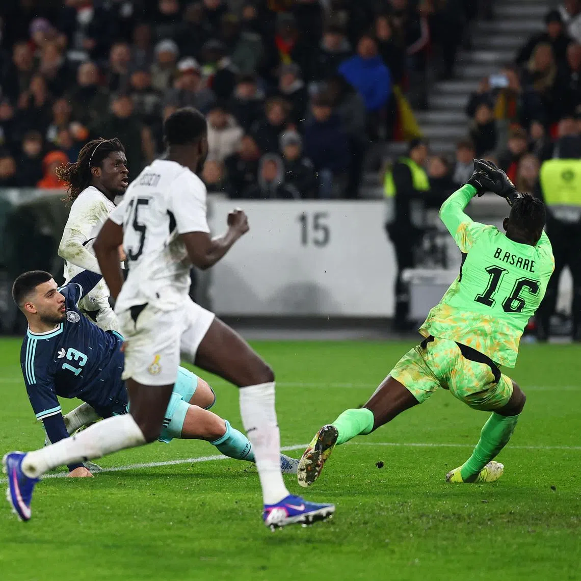 Soccer Football - International Friendly - Germany v Ghana - MHPArena, Stuttgart, Germany - March 30, 2026 Germany's Deniz Undav scores their second goal REUTERS/Kai Pfaffenbach