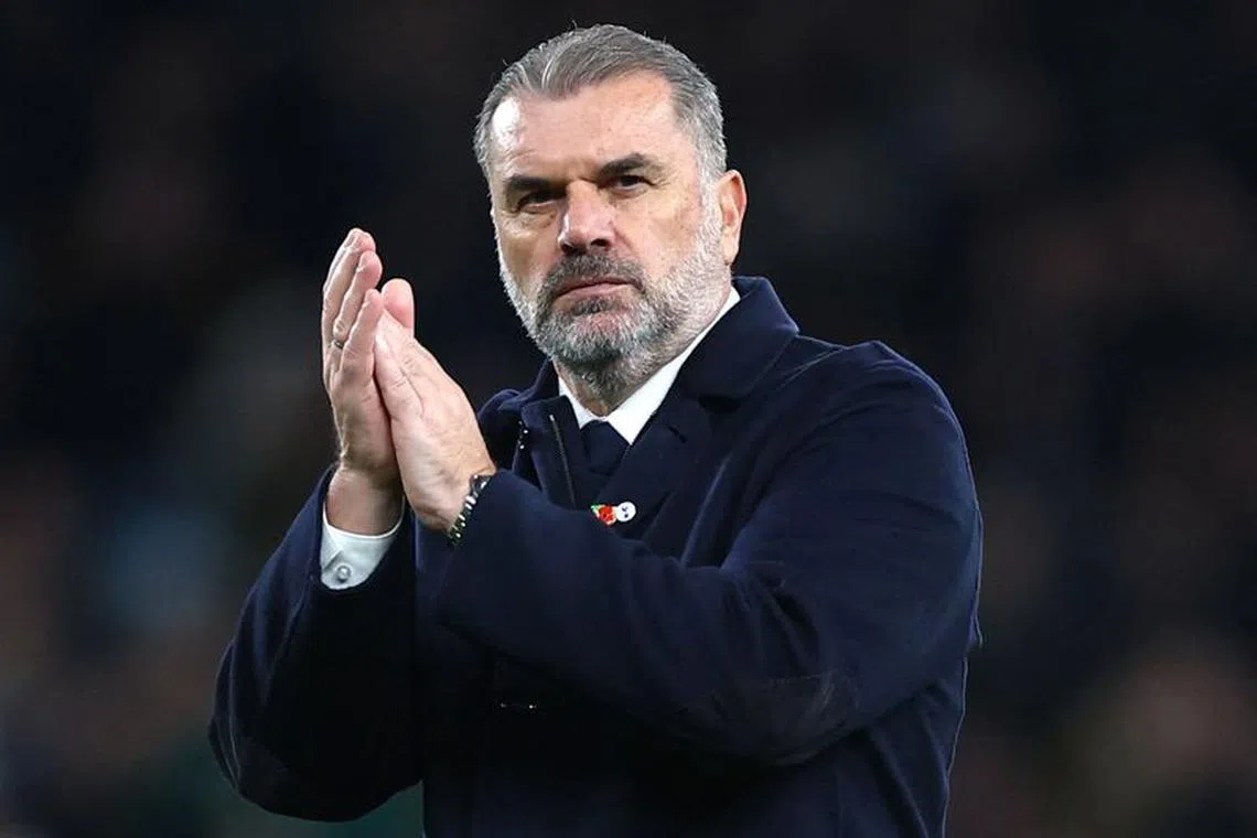 Soccer Football - Premier League - Tottenham Hotspur v Chelsea - Tottenham Hotspur Stadium, London, Britain - November 6, 2023 Tottenham Hotspur manager Ange Postecoglou looks dejected after the match Action Images via Reuters/Matthew Childs