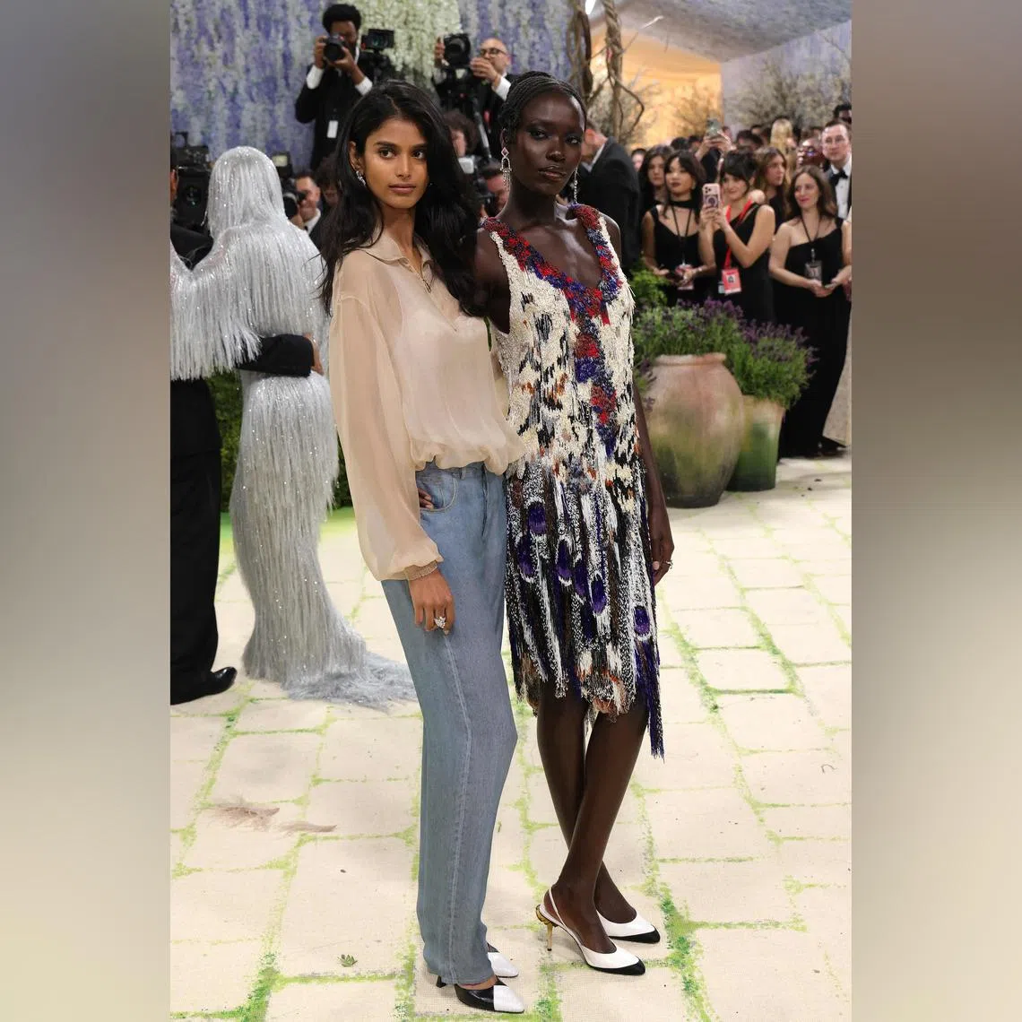 Bhavitha Mandava (left) and Awar Odhiang at the 2026 Met Gala in New York on May 4.