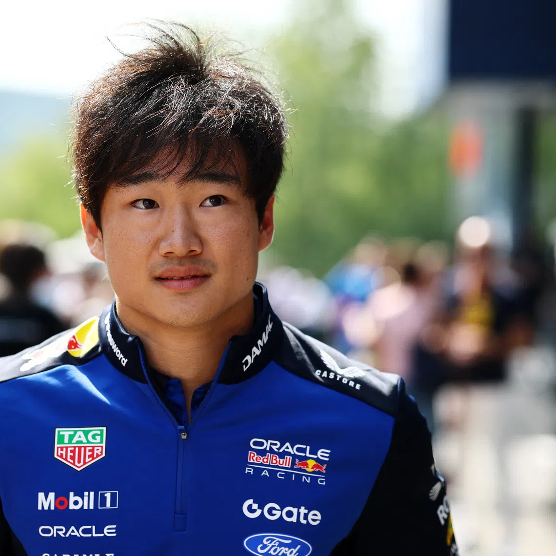 FILE PHOTO: Formula One F1 - Belgian Grand Prix - Circuit de Spa-Francorchamps, Stavelot, Belgium - July 17, 2026 Red Bull reserve driver Yuki Tsunoda arrives ahead of practice REUTERS/Sarah Meyssonnier/File Photo