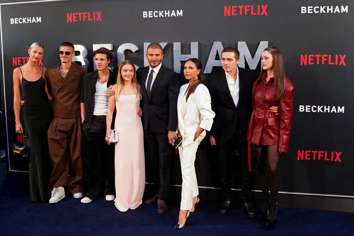 FILE PHOTO: Former football player David Beckham arrives with his family to the premiere of a Netflix documentary called 'Beckham' in London, Britain October 3, 2023. REUTERS/Maja Smiejkowska/File Photo